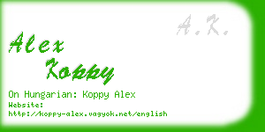 alex koppy business card